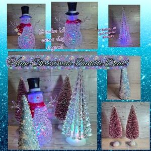 Hobby Lobby Illuminated Snowman and Tree Decor Set